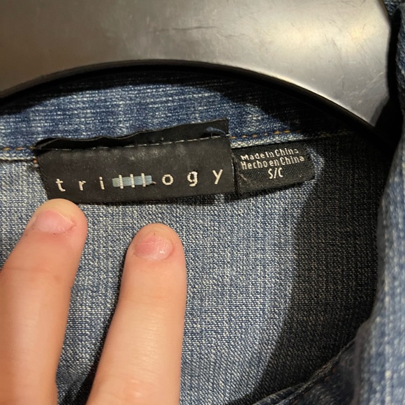 Trilllogy Jeweled Cross Denim Jacket - Picture 7 of 7